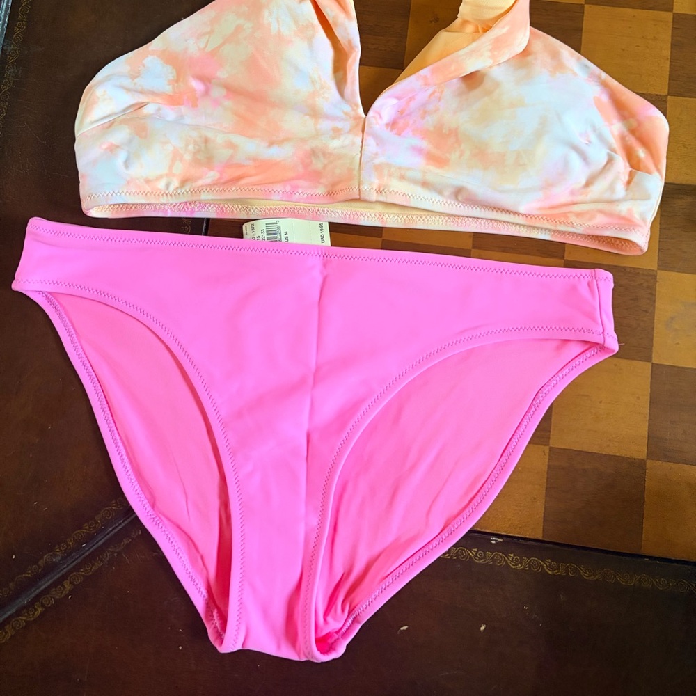 NWT Aerie high rise pink cross over bikini bottom